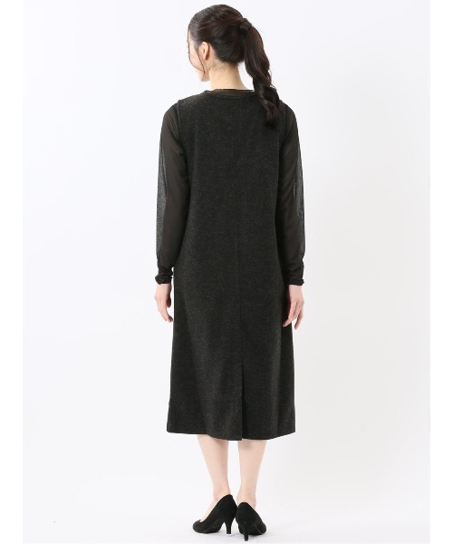 m.f.editorial（エムエフエディトリアル）の「【ストレッチ ウォッシャブル】タカキューレディース ウーリッシュ ジャンスカ(セットアップ可能)（ジャンパースカート・レディース・チャコールグレー/ブラウン・MEDIUM/LARGE）」の13枚目の写真
