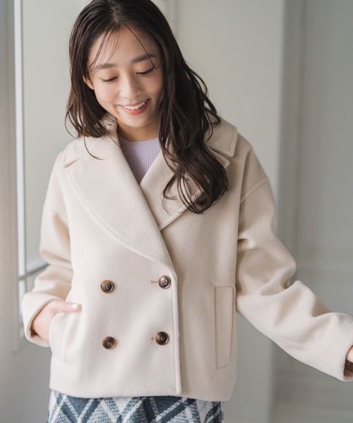 セール】2025秋冬新作 ミニシャギービックカラーコート（チェスター