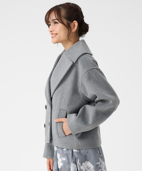 セール】2025秋冬新作 ミニシャギービックカラーコート（チェスター