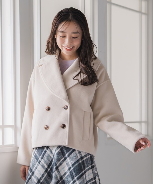 MISCH MASCH(ミッシュマッシュ)の「ミニシャギービックカラーコート(チェスターコート・レディース・アイボリー/グレー・フリ-)」の21枚目の写真
