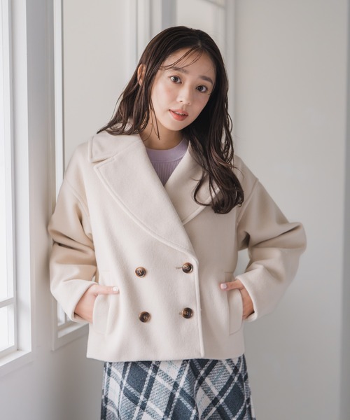 MISCH MASCH(ミッシュマッシュ)の「ミニシャギービックカラーコート(チェスターコート・レディース・アイボリー/グレー・フリ-)」の22枚目の写真