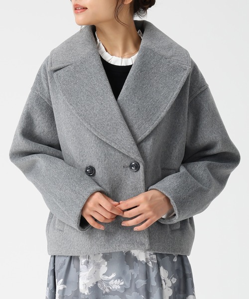 MISCH MASCH(ミッシュマッシュ)の「ミニシャギービックカラーコート(チェスターコート・レディース・アイボリー/グレー・フリ-)」の15枚目の写真