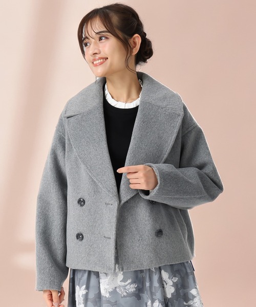 MISCH MASCH(ミッシュマッシュ)の「ミニシャギービックカラーコート(チェスターコート・レディース・アイボリー/グレー・フリ-)」の16枚目の写真