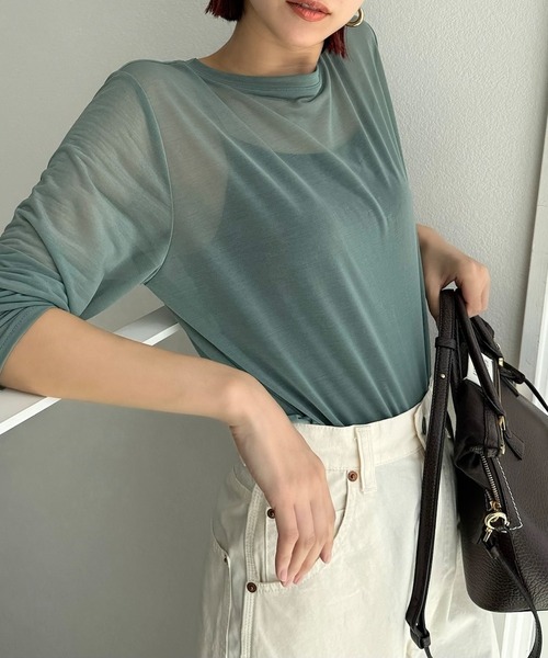 CFT.(シフト)の「スラブシアークルーネックプルオーバー(Tシャツ/カットソー・レディース・グリーン・FREE)」の1枚目の写真
