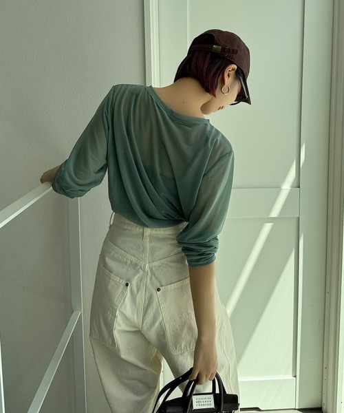 CFT.(シフト)の「スラブシアークルーネックプルオーバー(Tシャツ/カットソー・レディース・グリーン・FREE)」の2枚目の写真