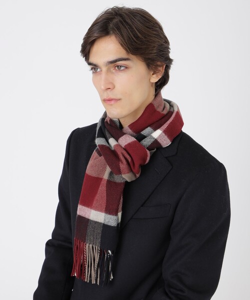BLACK LABEL CRESTBRIDGE(ブラックレーベル・クレストブリッジ)の「クレストブリッジチェックマフラー(マフラー・メンズ・ベージュ系その他6/レッド系その他2/ブラック・FREE)」の1枚目の写真