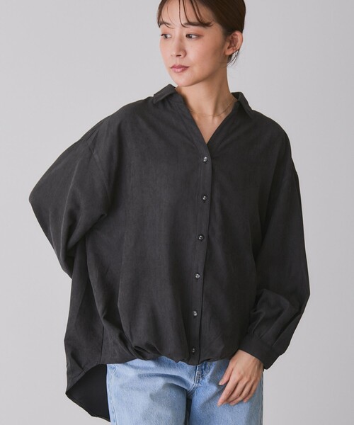 Jayro(ジャイロ)の「マイクロコール裾タックブラウス(シャツ/ブラウス・レディース・ピンク/ベージュ/ブラック/ブルー・M)」の5枚目の写真