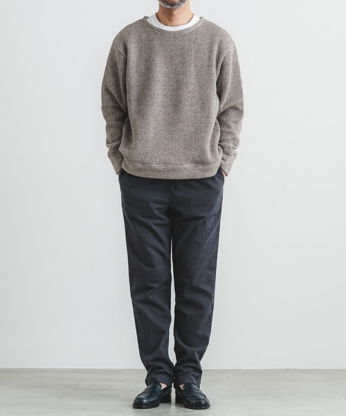 quadro（クオドロ）の「ホットレイワッフルクルーネックプルオーバー（Tシャツ/カットソー・メンズ・ブラック/ブルーグレー/グレイッシュベージュ・MEDIUM/LARGE）」の9枚目の写真