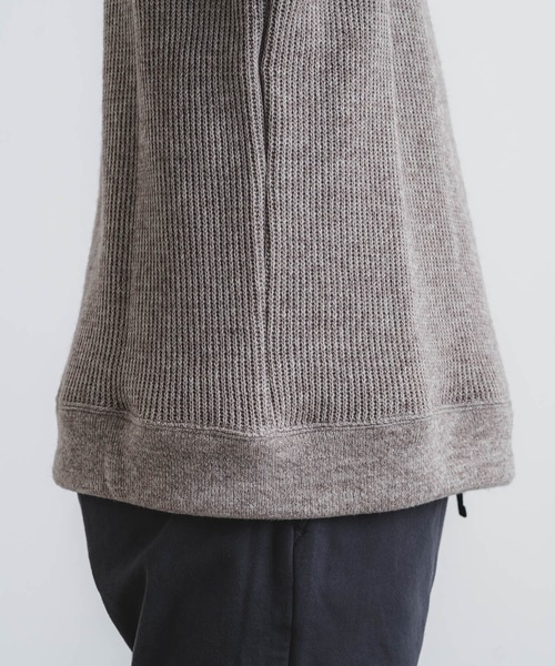 quadro（クオドロ）の「ホットレイワッフルクルーネックプルオーバー（Tシャツ/カットソー・メンズ・ブラック/ブルーグレー/グレイッシュベージュ・MEDIUM/LARGE）」の5枚目の写真