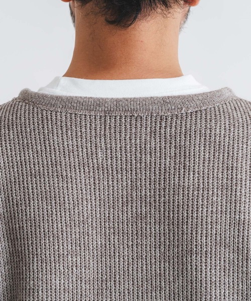 quadro（クオドロ）の「ホットレイワッフルクルーネックプルオーバー（Tシャツ/カットソー・メンズ・ブラック/ブルーグレー/グレイッシュベージュ・MEDIUM/LARGE）」の6枚目の写真