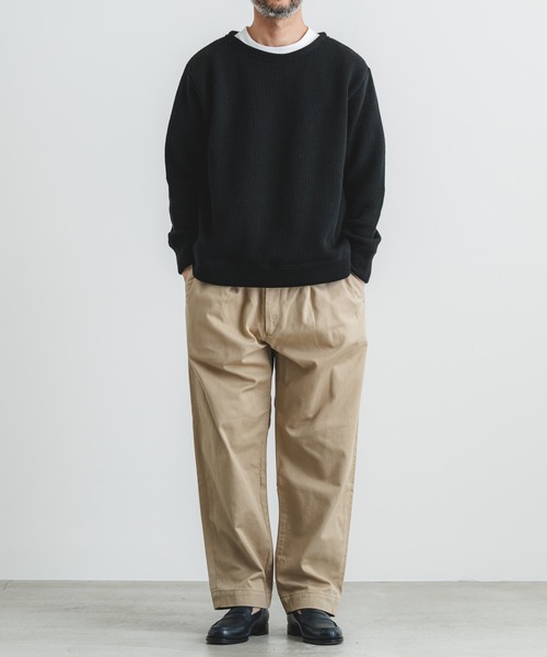 quadro（クオドロ）の「ホットレイワッフルクルーネックプルオーバー（Tシャツ/カットソー・メンズ・ブラック/ブルーグレー/グレイッシュベージュ・MEDIUM/LARGE）」の13枚目の写真