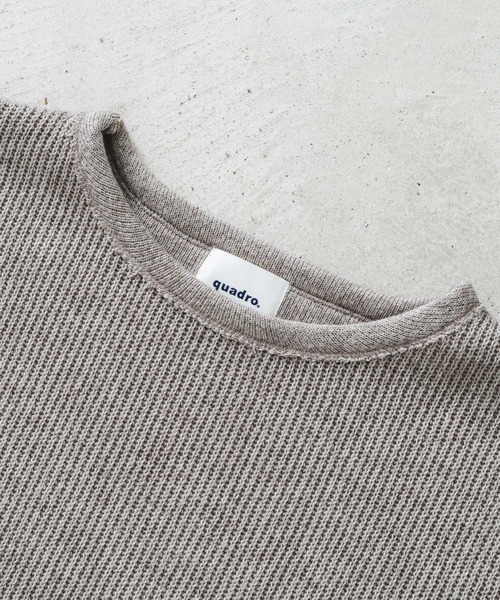 quadro（クオドロ）の「ホットレイワッフルクルーネックプルオーバー（Tシャツ/カットソー・メンズ・ブラック/ブルーグレー/グレイッシュベージュ・MEDIUM/LARGE）」の19枚目の写真