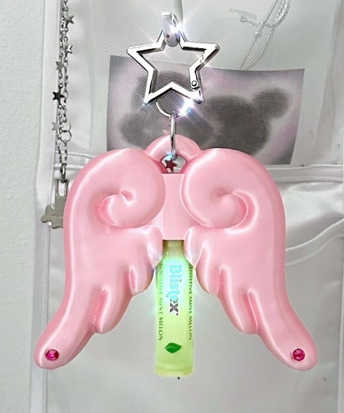 EVERYTHINGS（エブリシングス）の「【EVERYTHINGS】LOVELY WINGS / 【エブリシングス】ラブリーウィングリップケースキーリング（キーホルダー・レディース・ピンク・ONE SIZE）」の5枚目の写真