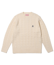 AECA CLOVER CASUAL CABLE KNIT-IVORY