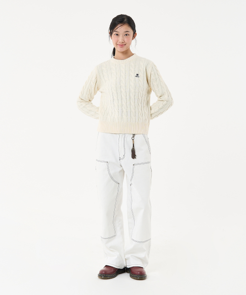 AECA(エイカ)の「AECA CLOVER CASUAL CABLE KNIT-IVORY(ニット/セーター・メンズ・その他・LARGE/MEDIUM/SMALL)」の3枚目の写真