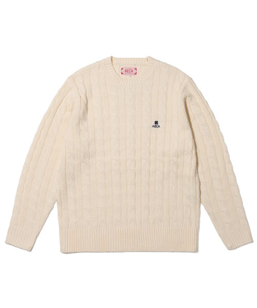 AECA(エイカ)の「AECA CLOVER CASUAL CABLE KNIT-IVORY(ニット/セーター・メンズ・その他・LARGE/MEDIUM/SMALL)」の5枚目の写真