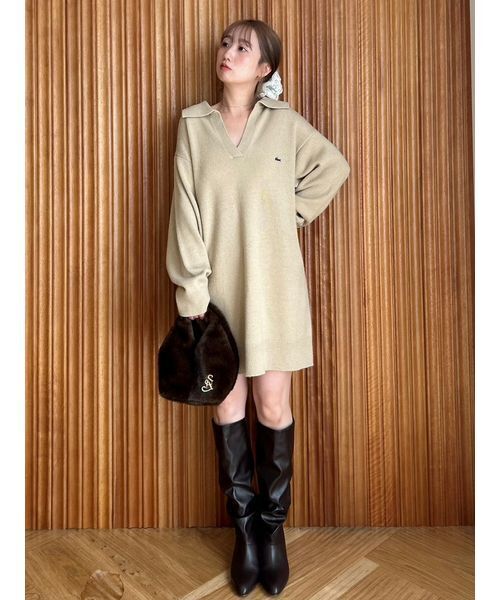 LACOSTE/スキッパーニットワンピース（ワンピース）｜SNIDEL