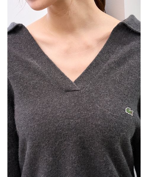 LACOSTE（ラコステ）の「LACOSTE/スキッパーニットワンピース（ワンピース・レディース・オフホワイト/グレー/ベージュ・F）」の13枚目の写真