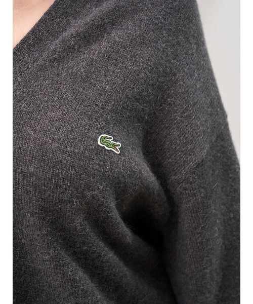 LACOSTE（ラコステ）の「LACOSTE/スキッパーニットワンピース（ワンピース・レディース・オフホワイト/グレー/ベージュ・F）」の4枚目の写真