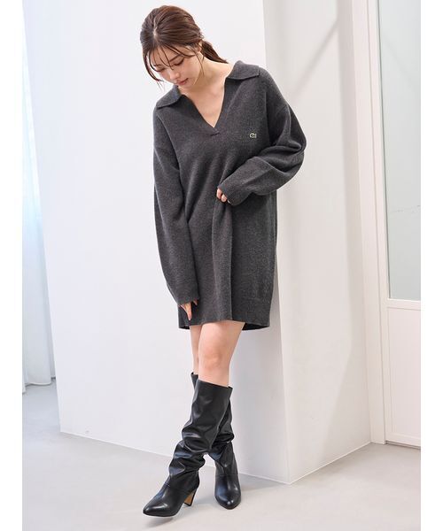 LACOSTE/スキッパーニットワンピース（ワンピース）｜SNIDEL