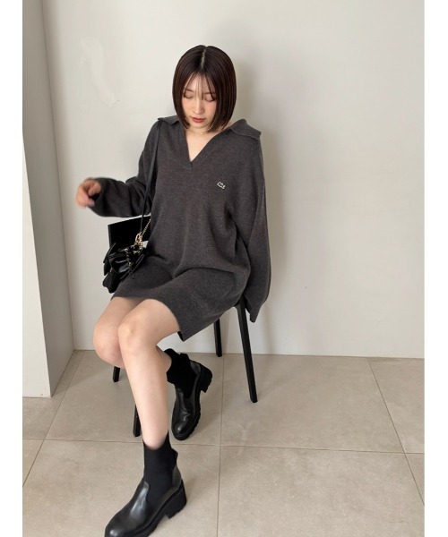 LACOSTE/スキッパーニットワンピース（ワンピース）｜SNIDEL