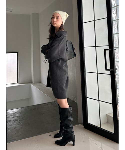 snidel × LACOSTE ＊ スキッパーニットワンピース 美品 SNIDEL（スナイデル） ワンピース LACOSTE/スキッパーニットワンピース