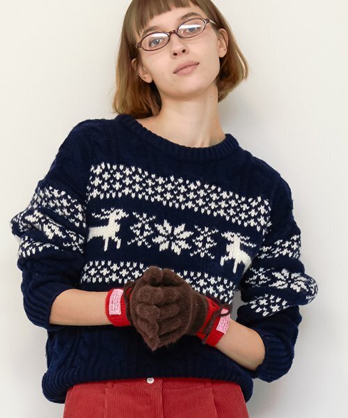 RONRON（ロンロン）の「NORDIC CABLE KNIT NAVY（ニット/セーター・レディース・その他・FREE）」の4枚目の写真