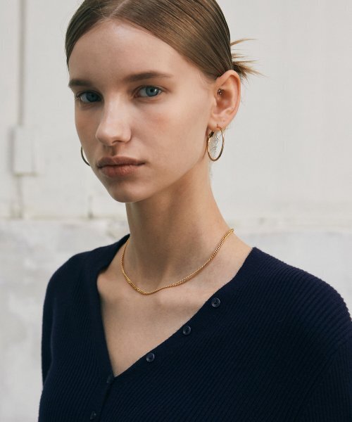 NICK&NICOLE（ニックアンドニコール）の「BUTTON SLIM KNIT CARDIGAN_NAVY（カーディガン/ボレロ・レディース・その他・FREE）」の2枚目の写真