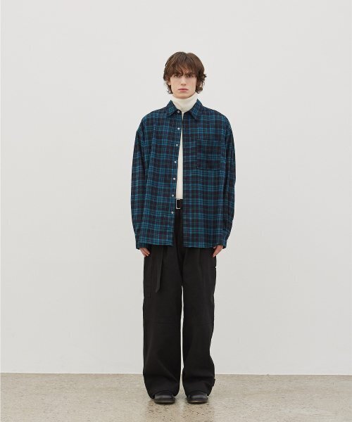 BER DE NOIR(ベールドノワール)の「ワイドチェックオーバーサイズシャツ(グリーン)(シャツ/ブラウス・メンズ・その他・LARGE/MEDIUM)」の2枚目の写真