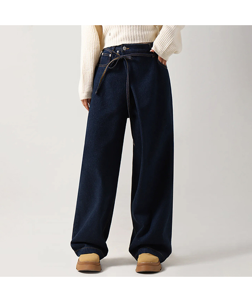 AVANDRESS(アバンドレス )の「String Wrap Wide Pants INDIGO(その他パンツ・レディース・ダークブルー・SMALL/LARGE/MEDIUM)」の1枚目の写真