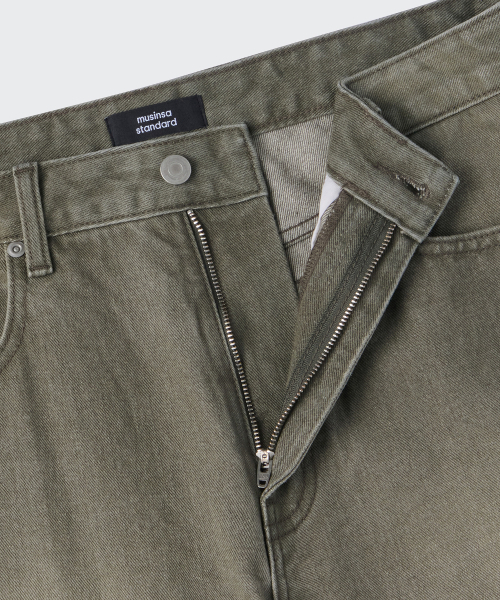 MUSINSA STANDARD（ムシンサスタンダード）の「ピグメントワイドデニムパンツ[カーキ]（デニムパンツ・メンズ・その他・33/26/27/28/29/42/36/34/32/30/31/40/38）」の10枚目の写真