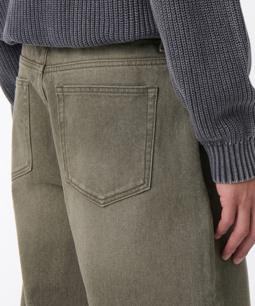 MUSINSA STANDARD（ムシンサスタンダード）の「ピグメントワイドデニムパンツ[カーキ]（デニムパンツ・メンズ・その他・33/26/27/28/29/42/36/34/32/30/31/40/38）」の12枚目の写真