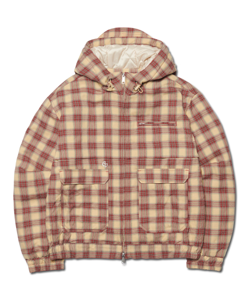 NOMANUAL(NOMANUAL)の「CHECK HOODED JACKET - BURGUNDY(その他アウター・レディース・その他・MEDIUM/LARGE/SMALL)」の1枚目の写真