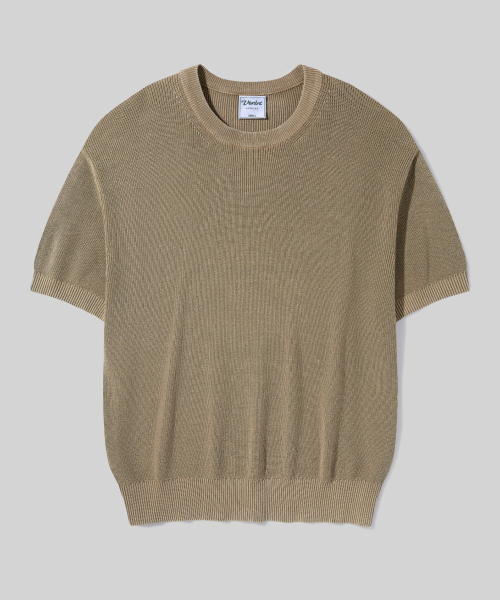 Pigment Washing Groundneck Knit Cardigan [Beige] — вязаный кардиган