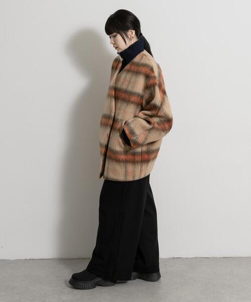 THE GOODLAND MARKET（ザグッドランドマーケット）の「cwtch　CHECK MIDDLE COAT（ノーカラージャケット・レディース・ベージュ系その他/ブルー系その他・FREE）」の17枚目の写真