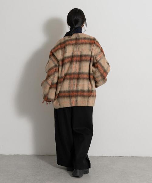 THE GOODLAND MARKET（ザグッドランドマーケット）の「cwtch　CHECK MIDDLE COAT（ノーカラージャケット・レディース・ベージュ系その他/ブルー系その他・FREE）」の16枚目の写真