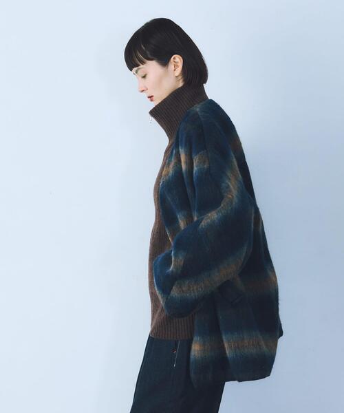 THE GOODLAND MARKET（ザグッドランドマーケット）の「cwtch　CHECK MIDDLE COAT（ノーカラージャケット・レディース・ベージュ系その他/ブルー系その他・FREE）」の11枚目の写真