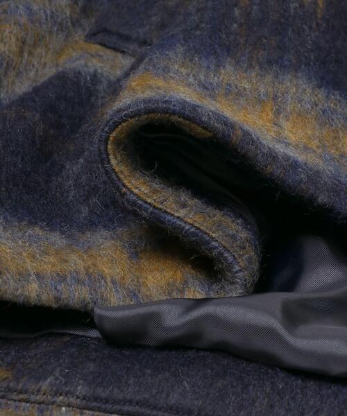 THE GOODLAND MARKET（ザグッドランドマーケット）の「cwtch　CHECK MIDDLE COAT（ノーカラージャケット・レディース・ベージュ系その他/ブルー系その他・FREE）」の5枚目の写真