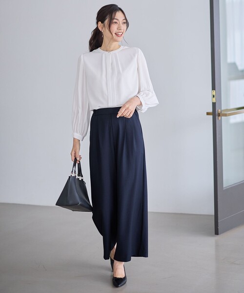 ANY(エニィ)の「プリーツブラウス(シャツ/ブラウス・レディース・ネイビー系/ホワイト系・LARGE/MEDIUM)」の10枚目の写真