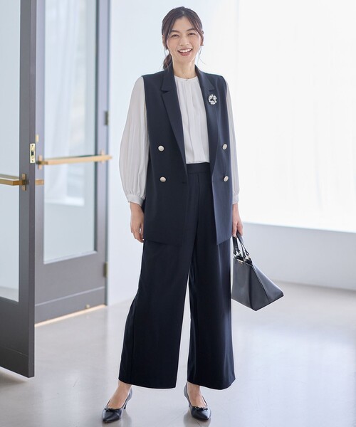 ANY(エニィ)の「プリーツブラウス(シャツ/ブラウス・レディース・ネイビー系/ホワイト系・LARGE/MEDIUM)」の11枚目の写真