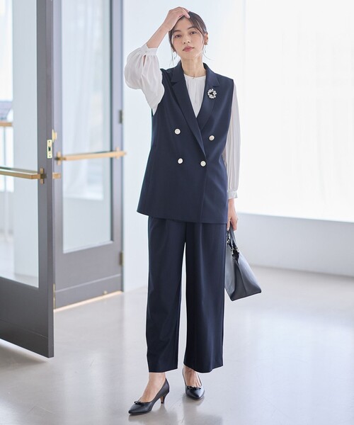 ANY(エニィ)の「プリーツブラウス(シャツ/ブラウス・レディース・ネイビー系/ホワイト系・LARGE/MEDIUM)」の12枚目の写真