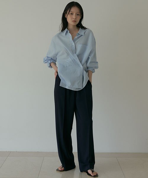 LINGSEOUL(リングソウル)の「relax banded pants-navy(スラックス・レディース・その他・FREE)」の4枚目の写真