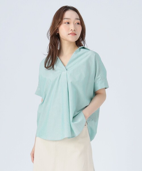 BEAMS HEART(ビームスハート)の「【洗える・二の腕カバー】スキッパー プルオーバー(シャツ/ブラウス・レディース・その他1/イエロー/オフホワイト/その他・FREE)」の4枚目の写真
