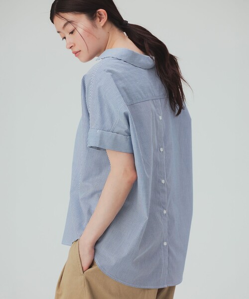 BEAMS HEART(ビームスハート)の「【洗える・二の腕カバー】スキッパー プルオーバー(シャツ/ブラウス・レディース・その他1/イエロー/オフホワイト/その他・FREE)」の1枚目の写真