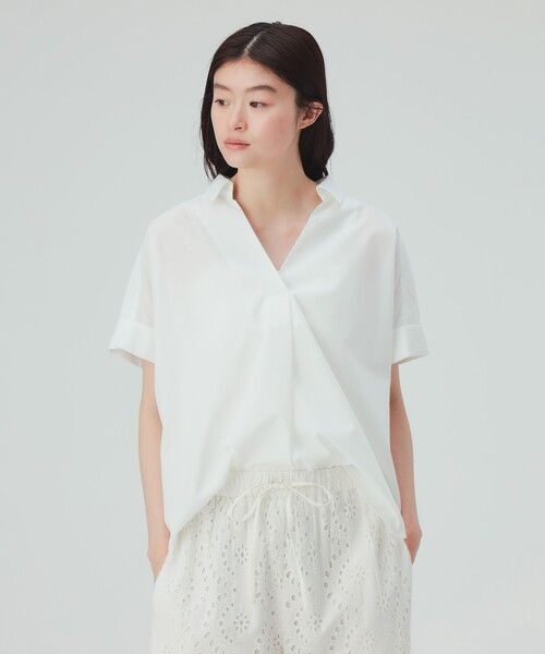 BEAMS HEART(ビームスハート)の「【洗える・二の腕カバー】スキッパー プルオーバー(シャツ/ブラウス・レディース・その他1/イエロー/オフホワイト/その他・FREE)」の2枚目の写真