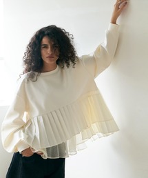 Brown&Street（ブラウンアンドストリート）の「プリーツレイヤードぺプラム（スウェット）」