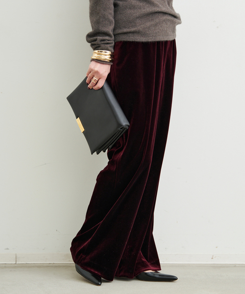 Deuxieme Classe(ドゥーズィエムクラス)の「Chic Velor パンツ(スラックス・レディース・ネイビー/ボルドー・34/36/38)」の2枚目の写真