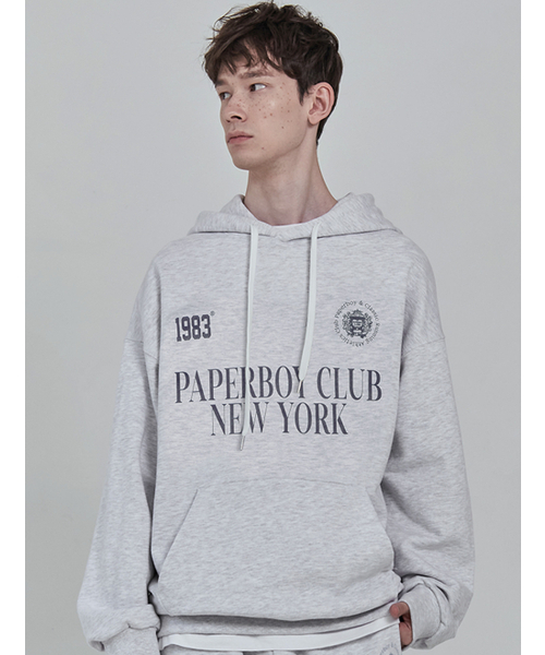 PAPERBOY(ペーパーボーイ)の「スポーツクラブフードパーカー-ホワイトメランジ(パーカー・レディース・その他・LARGE/MEDIUM/SMALL/X-LARGE)」の2枚目の写真