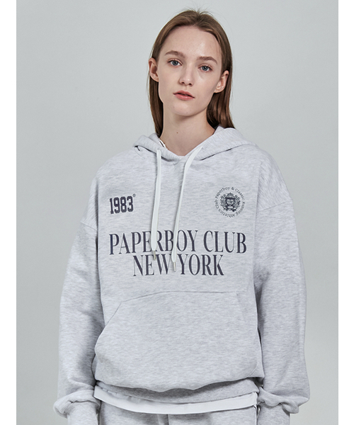 PAPERBOY(ペーパーボーイ)の「スポーツクラブフードパーカー-ホワイトメランジ(パーカー・レディース・その他・LARGE/MEDIUM/SMALL/X-LARGE)」の3枚目の写真