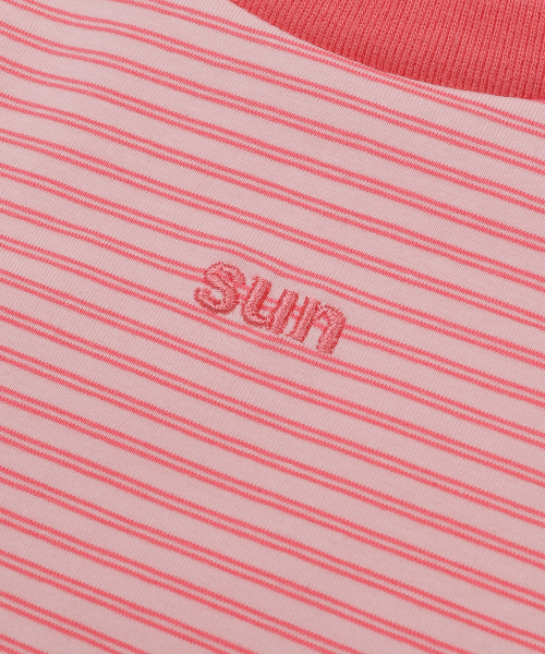 SUNDAY FRUIT MARKET(サンデーフルーツマーケット)の「W) MINI SUN STRIPE TEE PINK(Tシャツ/カットソー・レディース・その他・SMALL/MEDIUM)」の4枚目の写真
